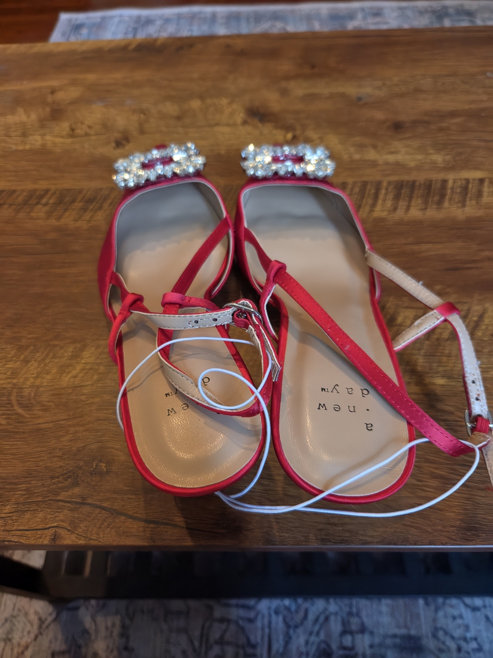 a new day Pink Satin Pointed Crystal-Embellished Slingback Heels - Picture 3 of 7